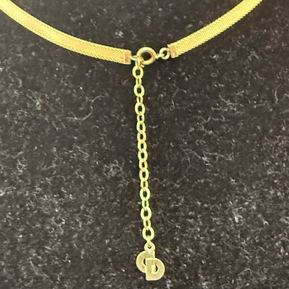 CHRISTIAN DIOR CD Logo Gold Tone Necklace - Picture 11 of 11